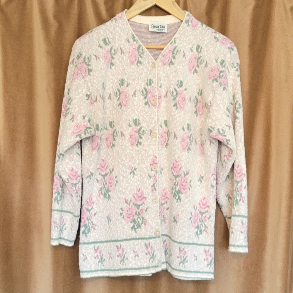 Vintage Floral Button Down Cardigan